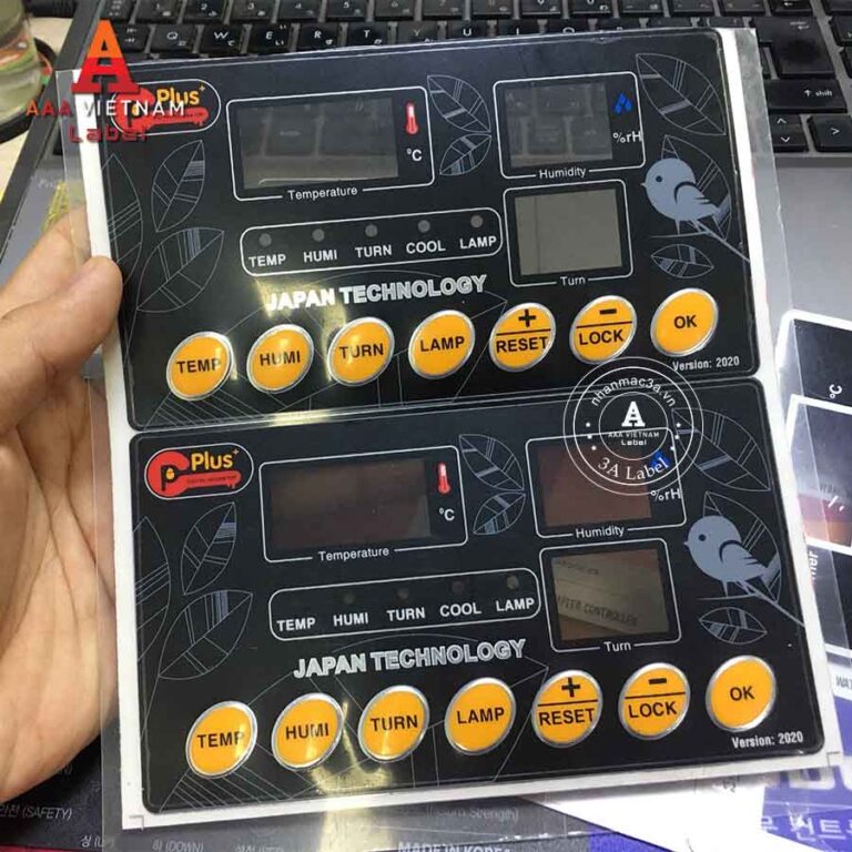 In tem nhựa nút nổi điều khiển bền đẹp - Mẫu 33