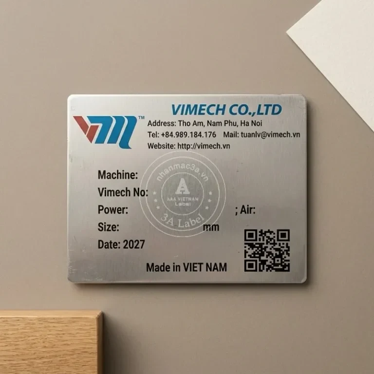 Tem mác máy mác động cơ - Mẫu 01