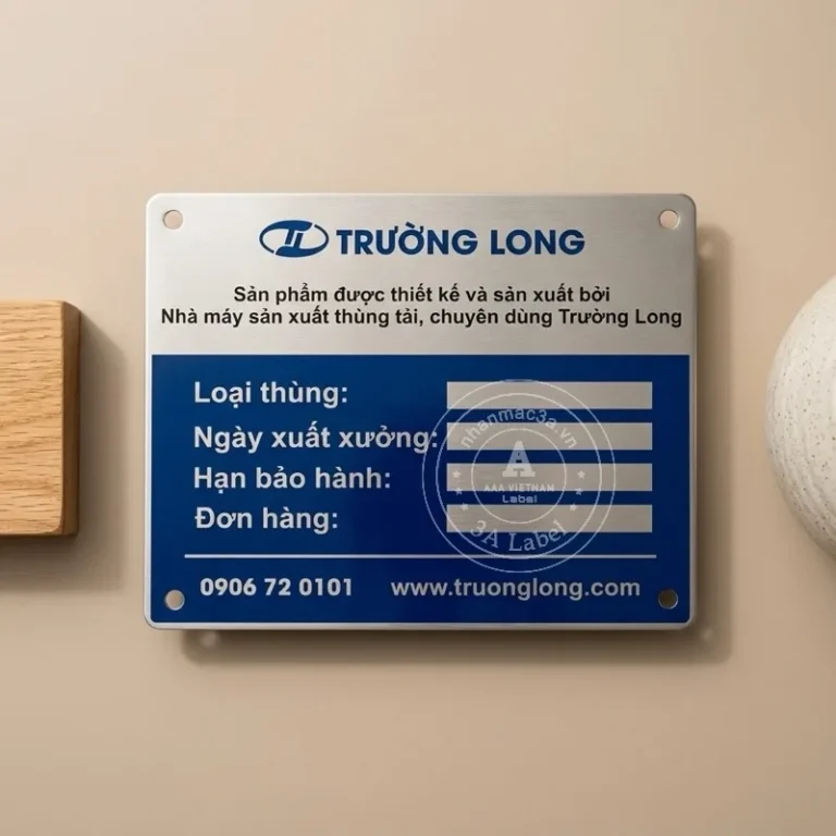 Tem mác kim loại dán máy động cơ - Mẫu 15