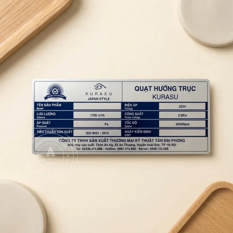 Tem mác máy mác động cơ - Mẫu 05