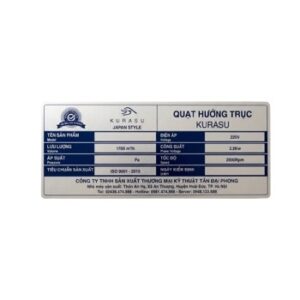 Tem mác kim loại dán máy động cơ - Mẫu 05
