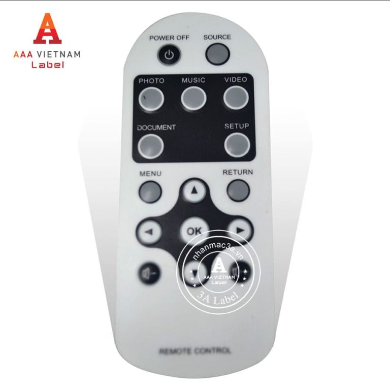 In tem nhựa nút nổi điều khiển bền đẹp - Mẫu 01
