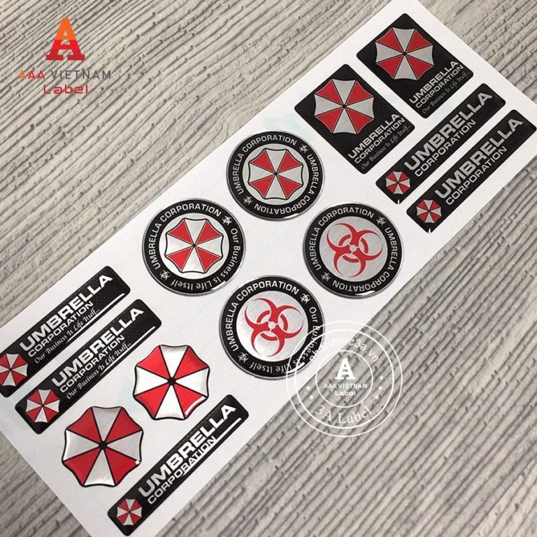 In logo tem nhựa phủ keo epoxy giá rẻ - Mẫu 01