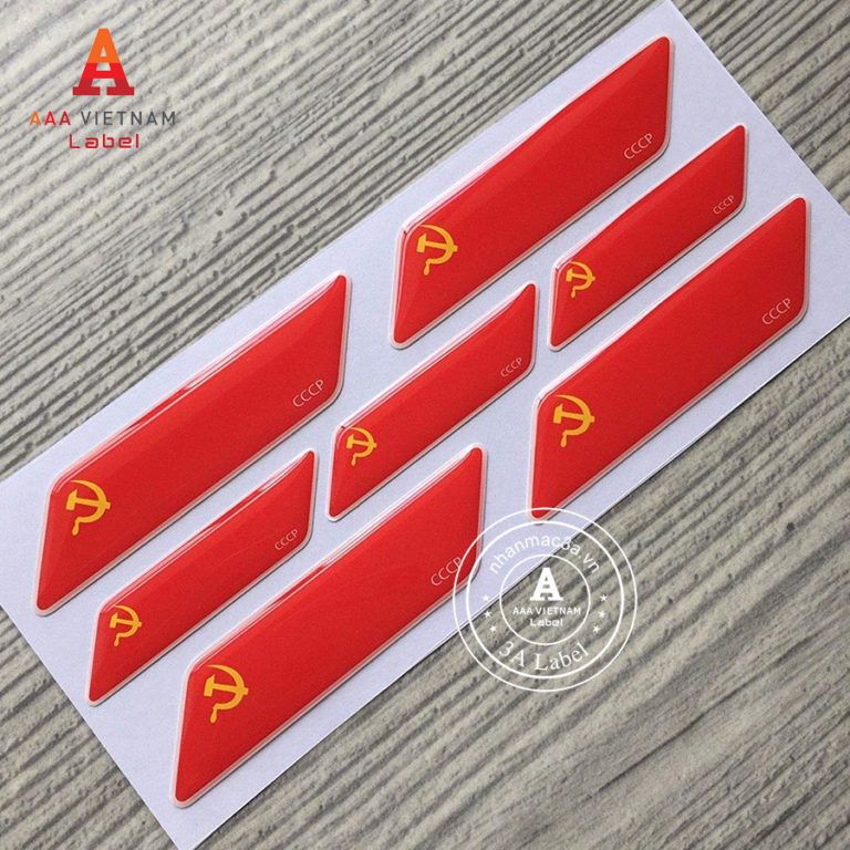 In logo tem nhựa phủ keo epoxy giá rẻ - Mẫu 02