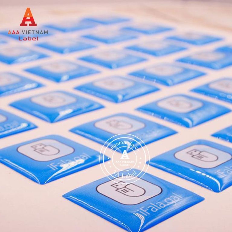 In logo tem nhựa phủ keo epoxy giá rẻ - Mẫu 03