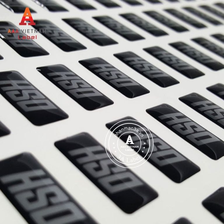 In logo tem nhựa phủ keo epoxy giá rẻ - Mẫu 09