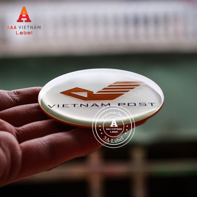In logo tem nhựa phủ keo epoxy giá rẻ - Mẫu 10