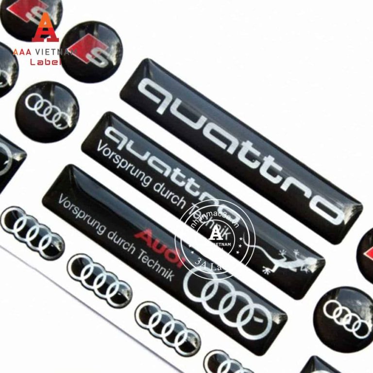 In logo tem nhựa phủ keo epoxy giá rẻ - Mẫu 11