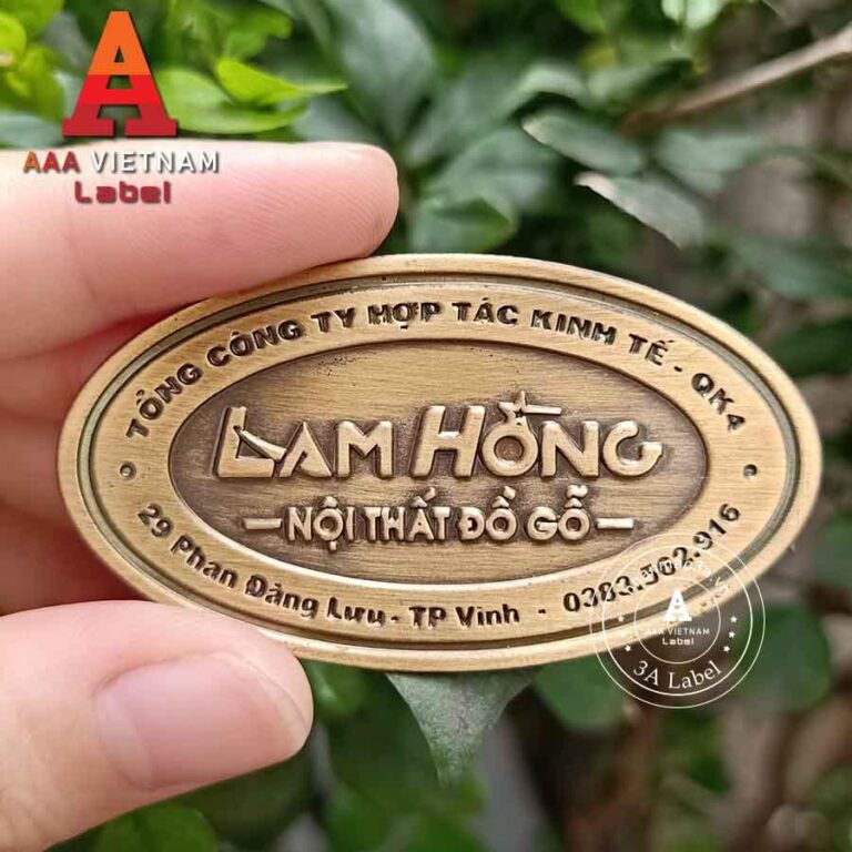 In tem đồng dập nổi giả cổ - Mẫu 07