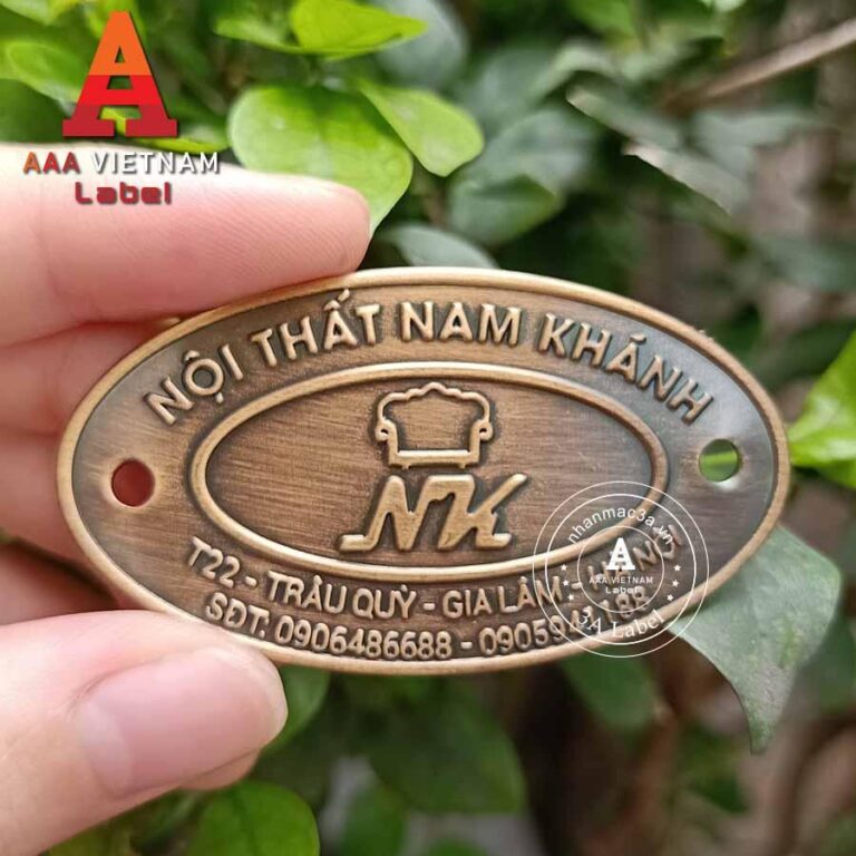 In tem đồng dập nổi giả cổ - Mẫu 09