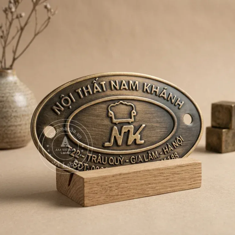 Tem nội thất kim loại nhôm đồng inox - Mẫu 24