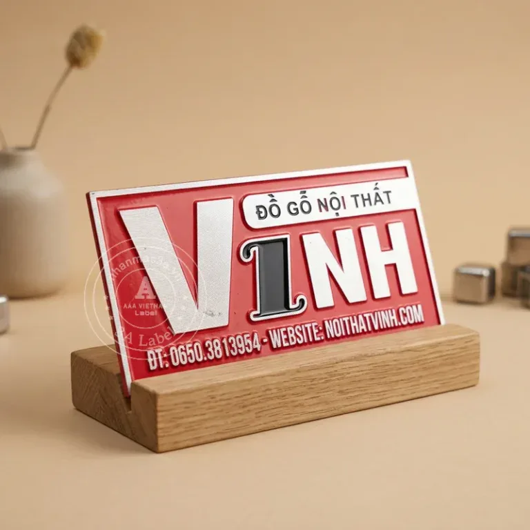 Tem nội thất kim loại nhôm đồng inox - Mẫu 08