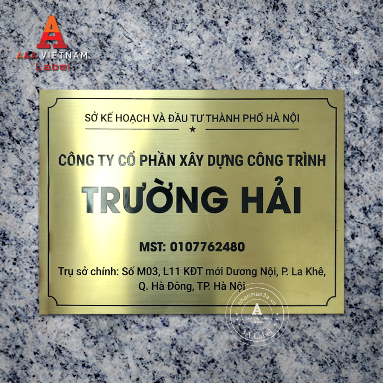 In biển công ty bảng hiệu inox vàng - Mẫu 12