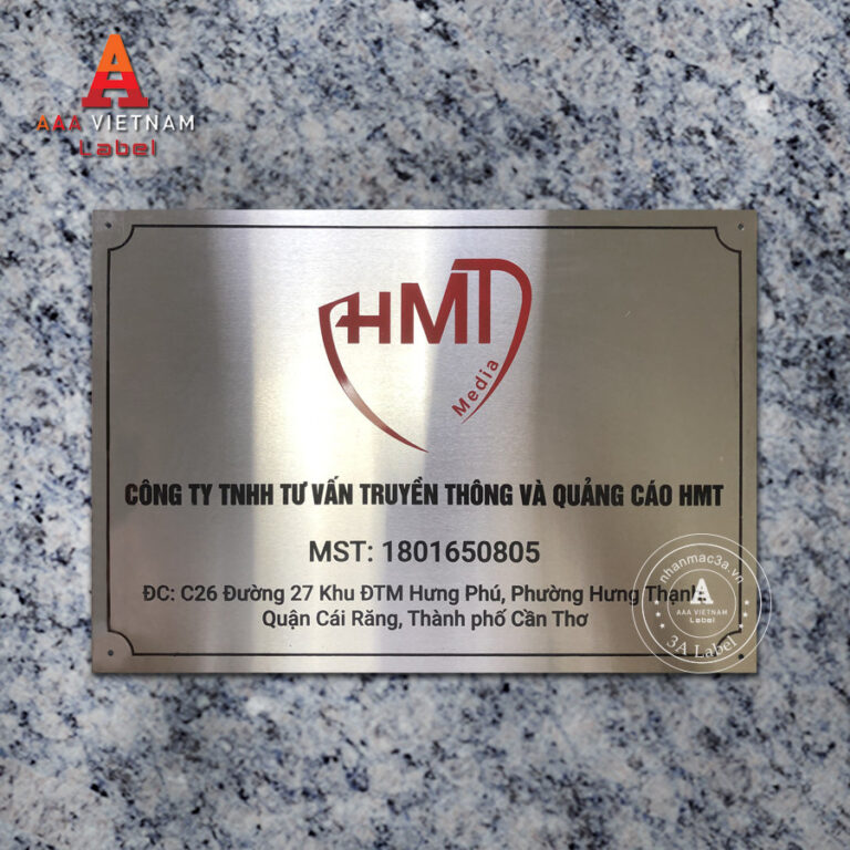 In biển công ty bảng hiệu inox trắng - Mẫu 17