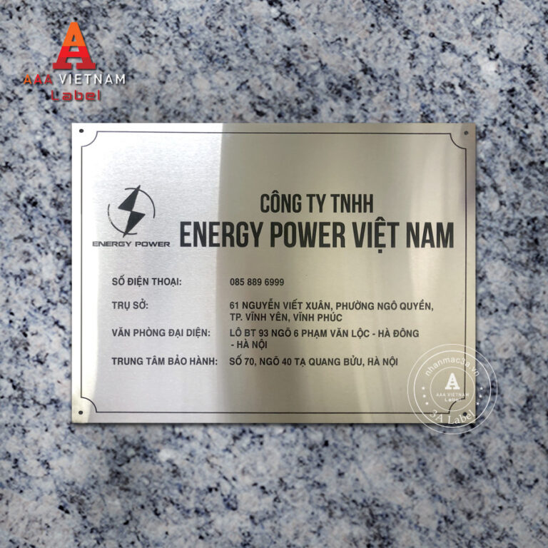 In biển công ty bảng hiệu inox trắng - Mẫu 04