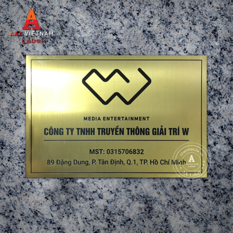 In biển công ty bảng hiệu inox vàng - Mẫu 07