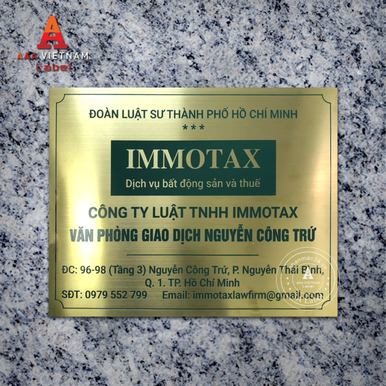 In biển công ty bảng hiệu inox vàng - Mẫu 13