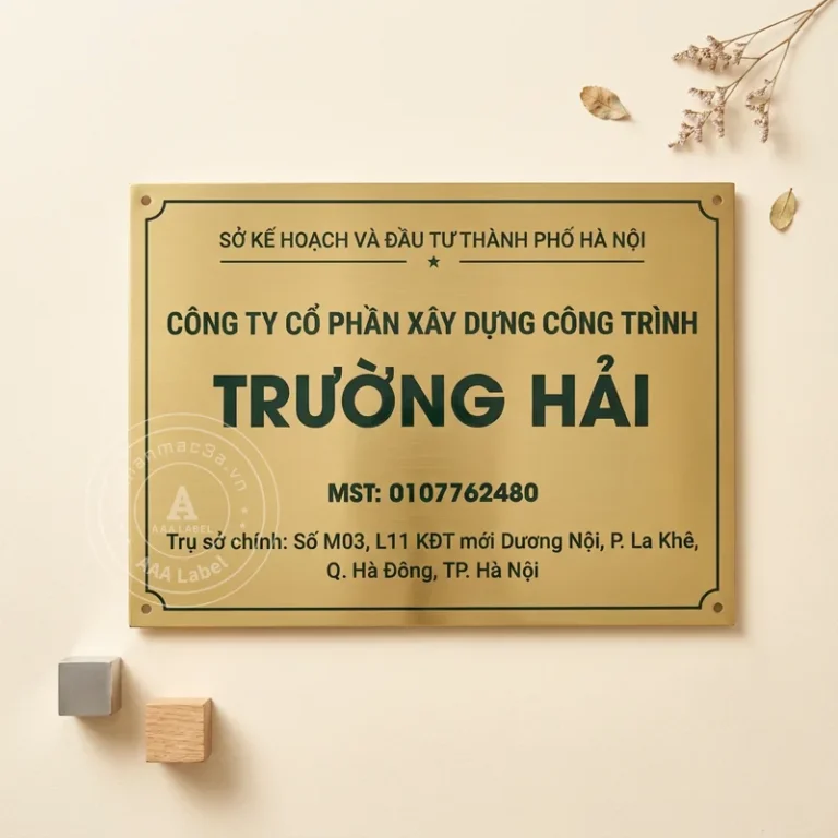 Biển công ty đồng ăn mòn cao cấp - Mẫu 09