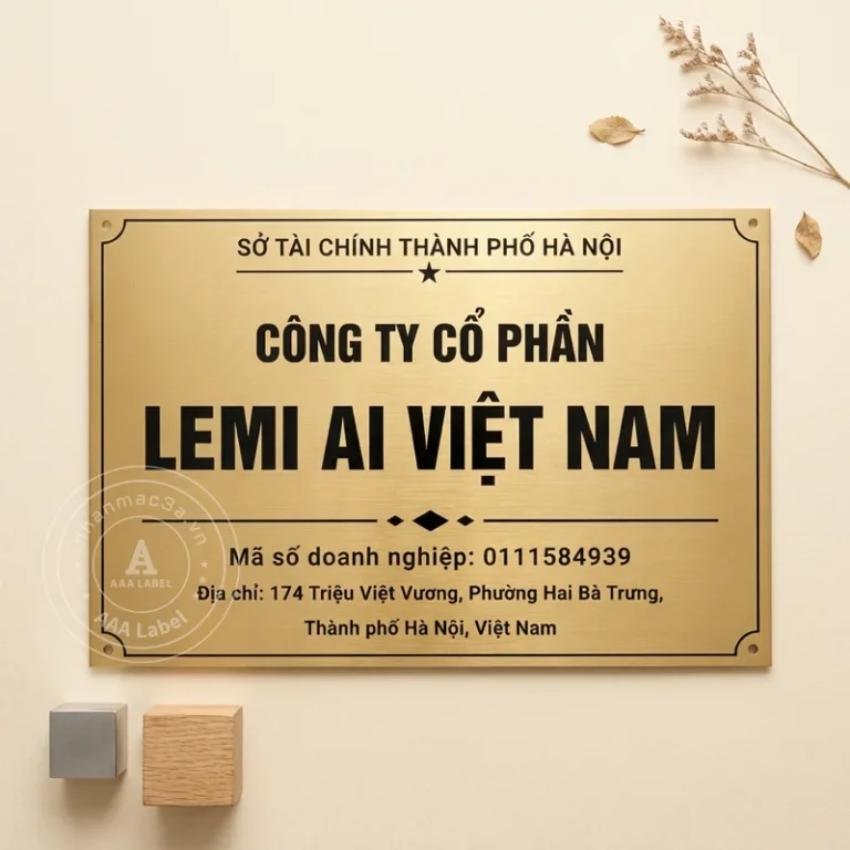 Biển công ty đồng ăn mòn cao cấp - Mẫu 10