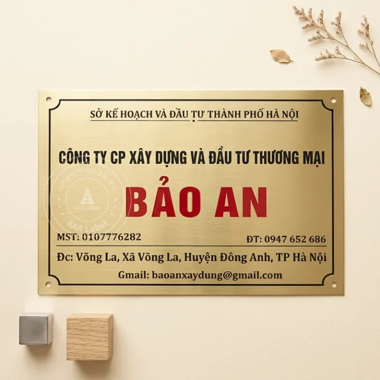 Biển công ty đồng ăn mòn cao cấp - Mẫu 11