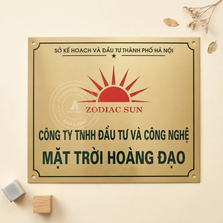 Biển công ty đồng ăn mòn cao cấp - Mẫu 12