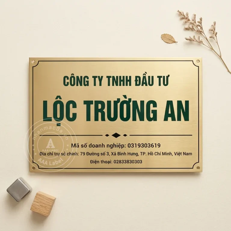 Biển công ty đồng ăn mòn cao cấp - Mẫu 20