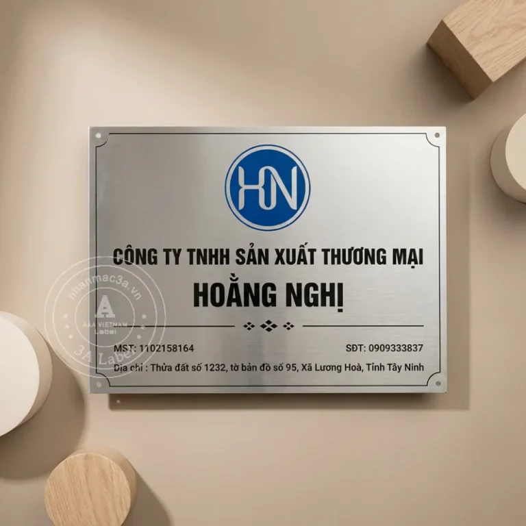 Biển công ty inox trắng - Mẫu 15