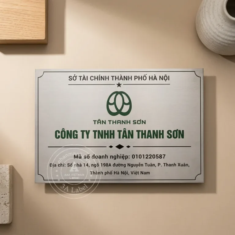 Biển công ty inox trắng - Mẫu 02