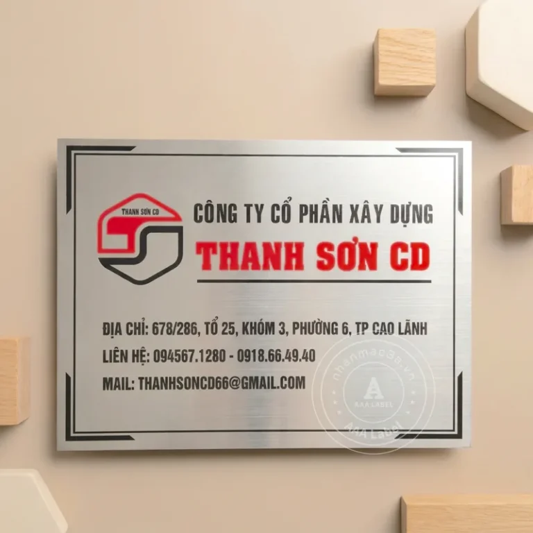 Biển công ty inox trắng - Mẫu 30