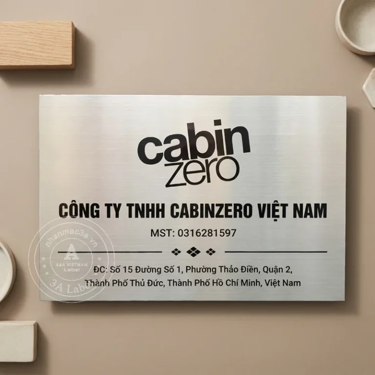 Biển công ty inox trắng - Mẫu 07