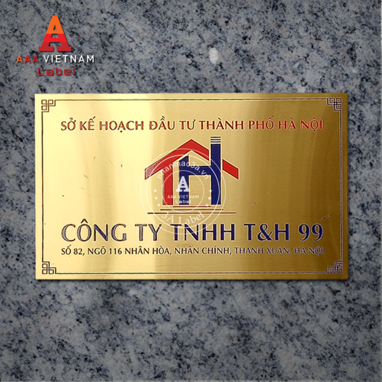 Biển công ty đẹp chất liệu đồng - Mẫu 03