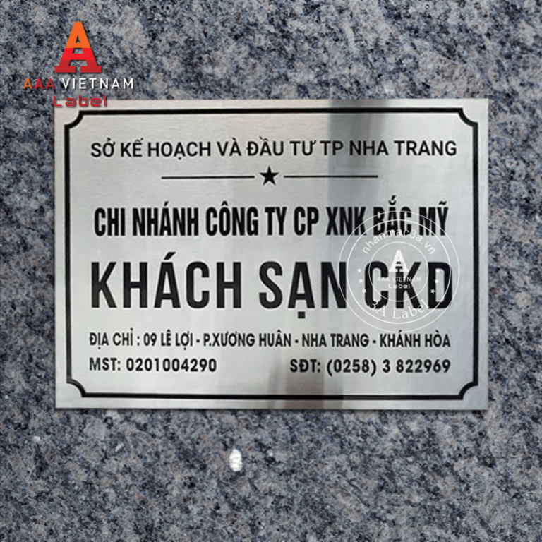In biển công ty bảng hiệu inox trắng - Mẫu 11