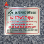 In biển công ty bảng hiệu inox trắng - Mẫu 01