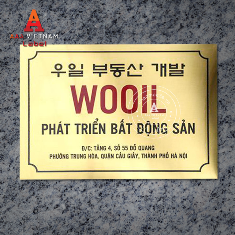 In biển công ty bảng hiệu inox vàng - Mẫu 05