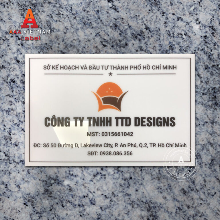 Biển công ty đẹp chất liệu mica - Mẫu 01