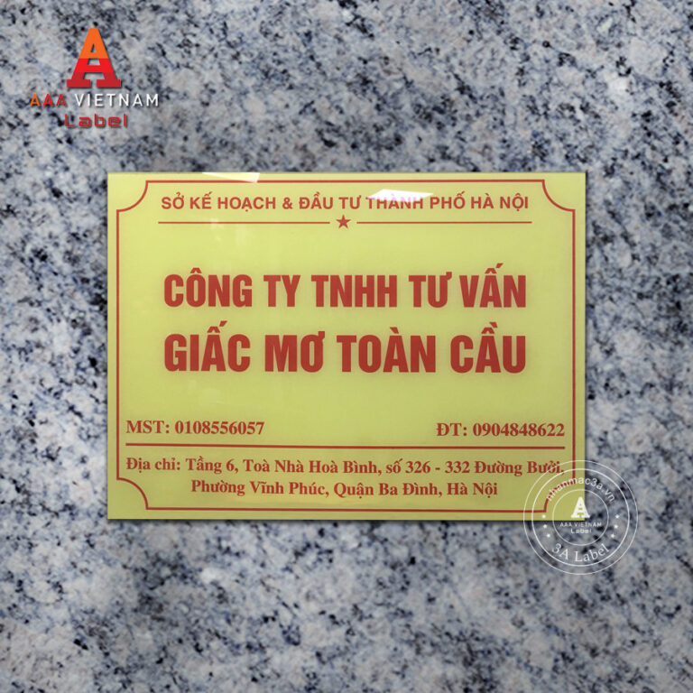 Biển công ty đẹp chất liệu mica - Mẫu 15
