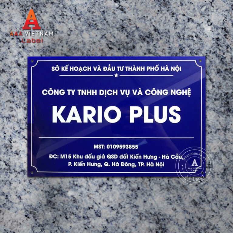 Biển công ty đẹp chất liệu mica - Mẫu 08