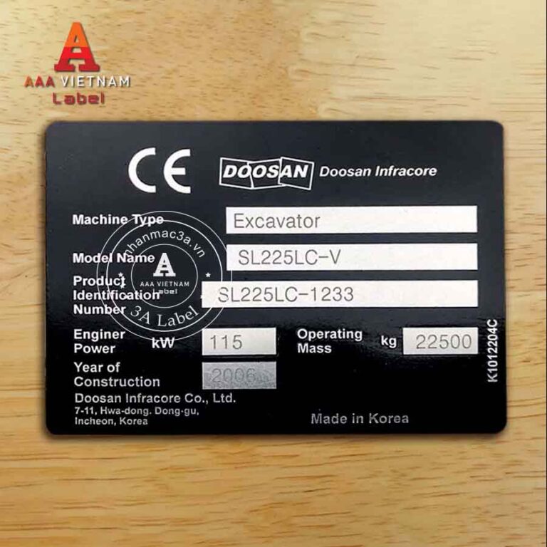 In tem mác máy động cơ bền đẹp - Mẫu 07