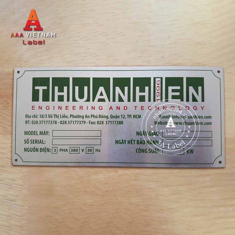 In tem mác máy động cơ bền đẹp - Mẫu 15