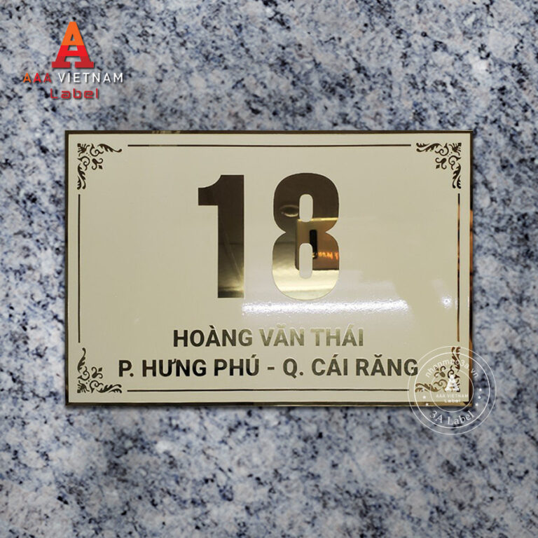 Biển số nhà đẹp chất liệu inox - Mẫu 1