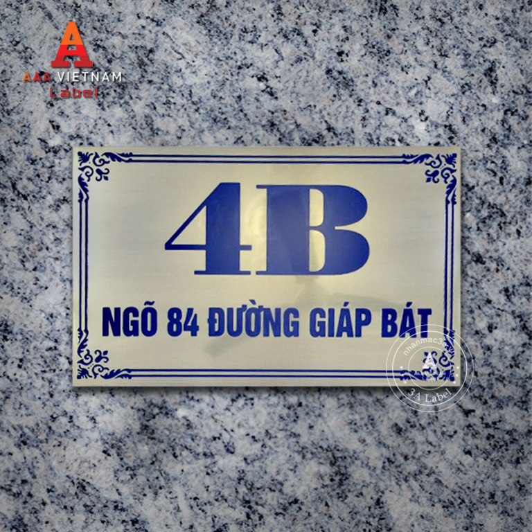 Biển số nhà đẹp chất liệu inox - Mẫu 2