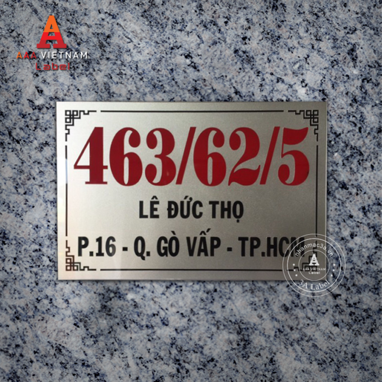 Biển số nhà đẹp chất liệu inox - Mẫu 4