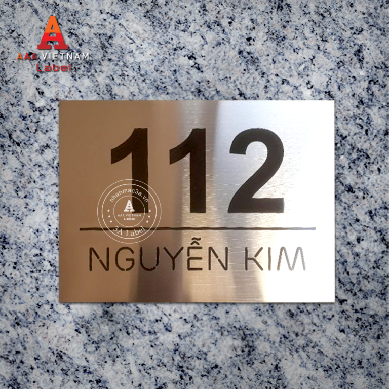 Biển số nhà đẹp chất liệu inox - Mẫu 5