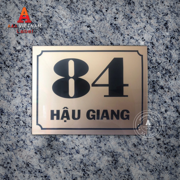 Biển số nhà đẹp chất liệu inox - Mẫu 6