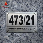 Biển số nhà đẹp chất liệu inox  - Mẫu 8