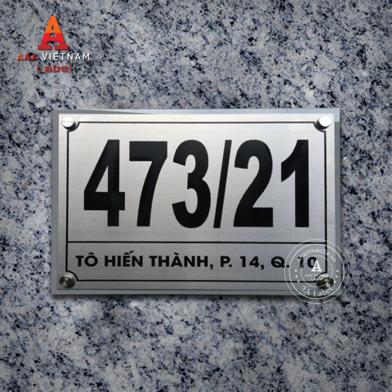 Biển số nhà đẹp chất liệu inox  - Mẫu 8