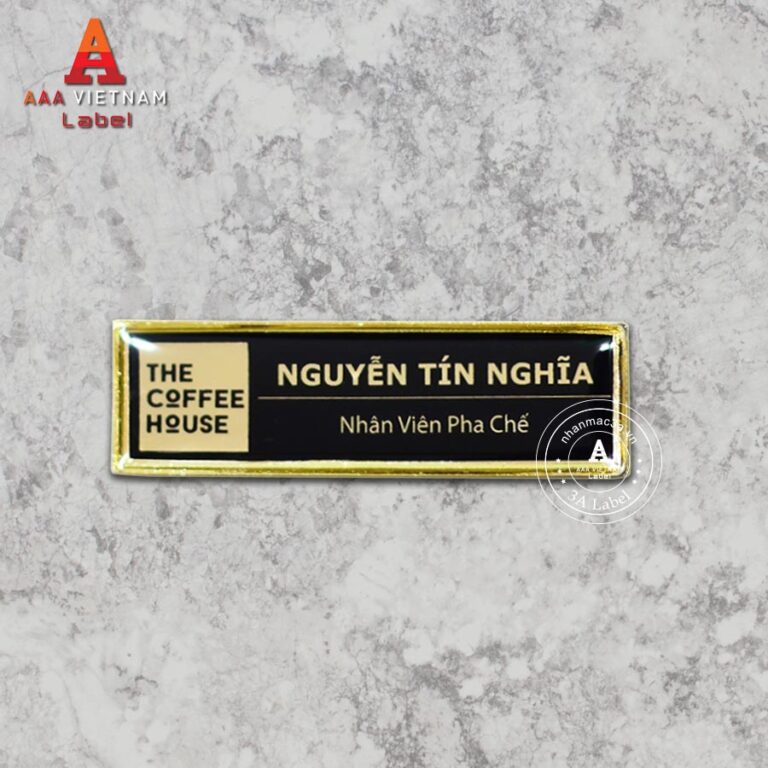 Thẻ tên nhân viên cài áo đẹp - Mẫu 03
