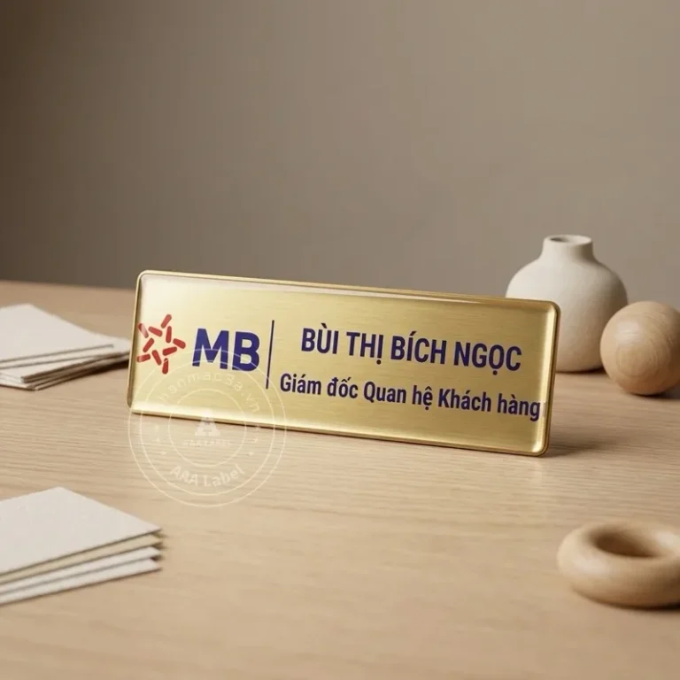 Thẻ tên nhân viên cài áo kim loại - Mẫu 10