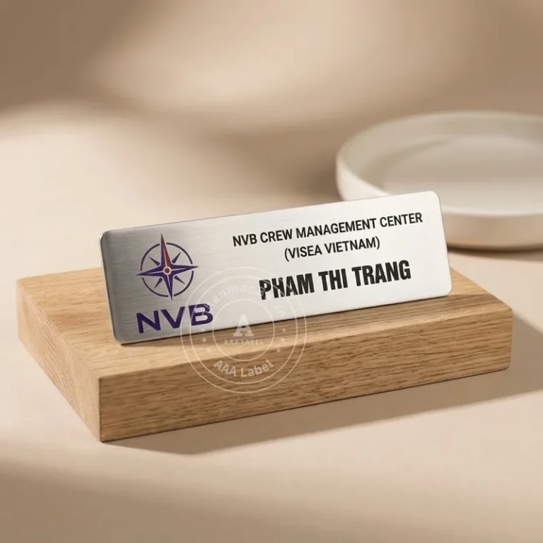 Thẻ tên nhân viên cài áo kim loại - Mẫu 11
