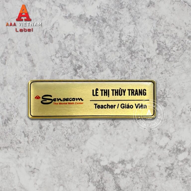 Thẻ tên nhân viên cài áo đẹp - Mẫu 02